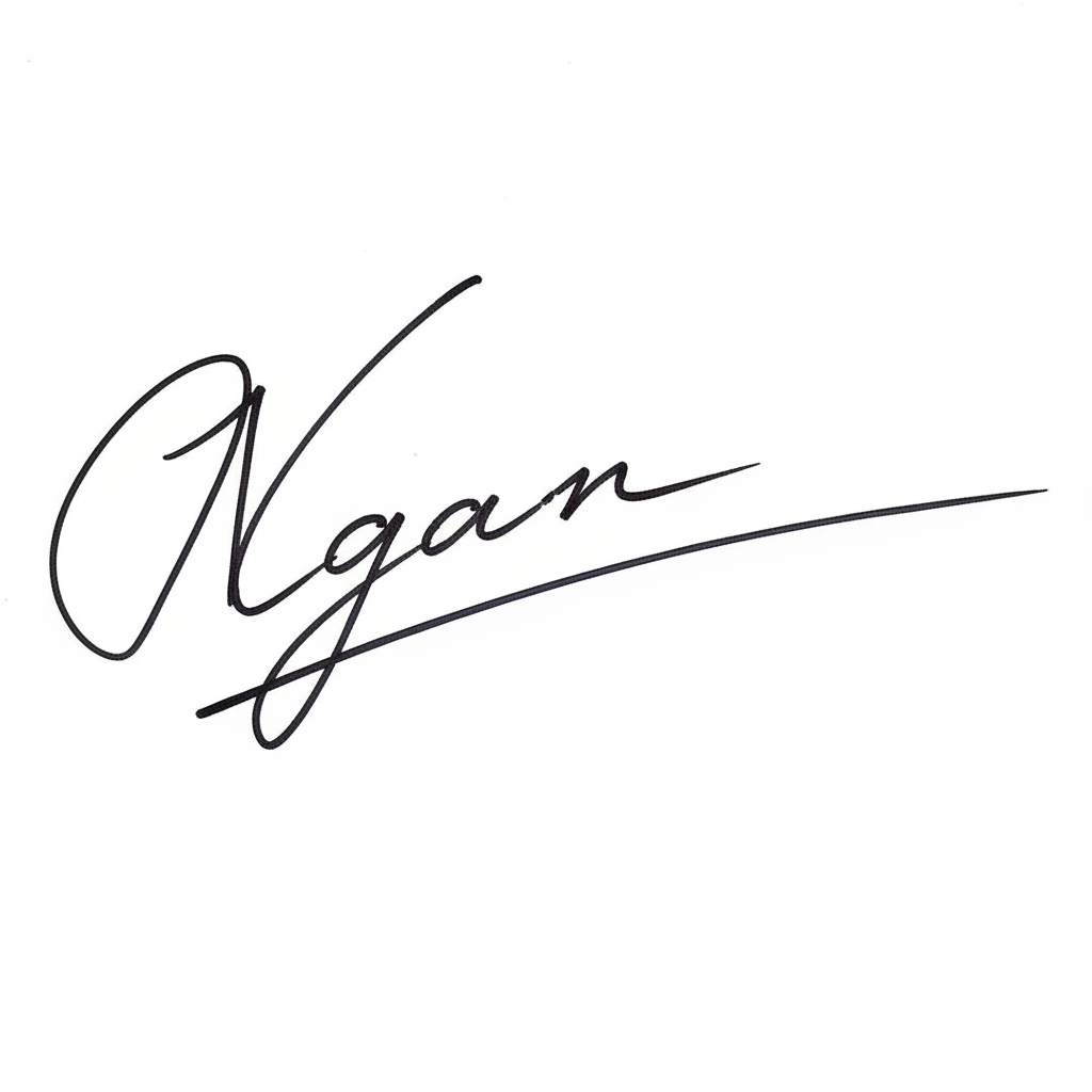 Mẫu chữ ký tên Ngân số 10