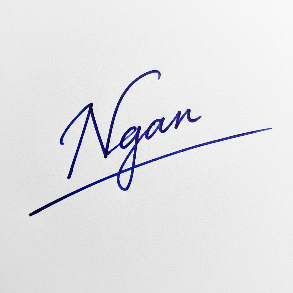 Mẫu chữ ký tên Ngân số 3