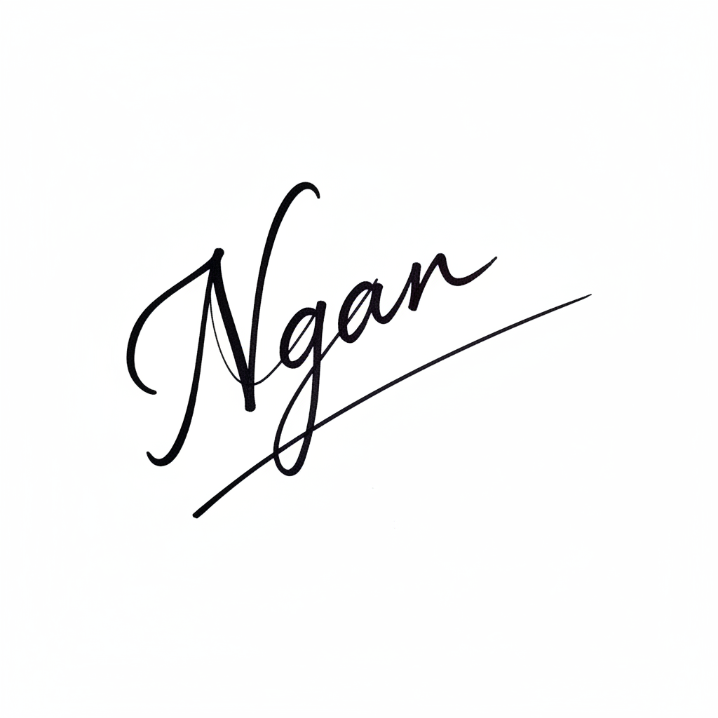 Mẫu chữ ký tên Ngân số 5