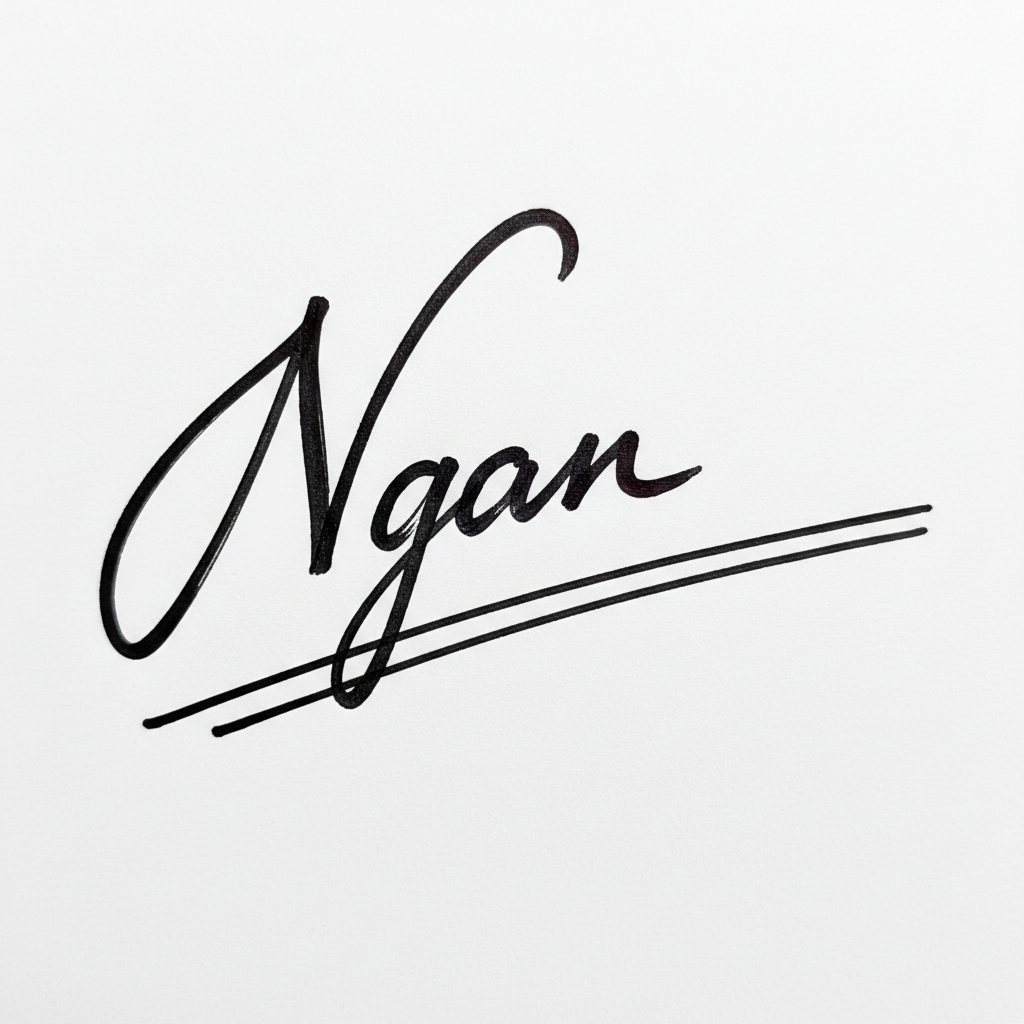 Mẫu chữ ký tên Ngân số 7