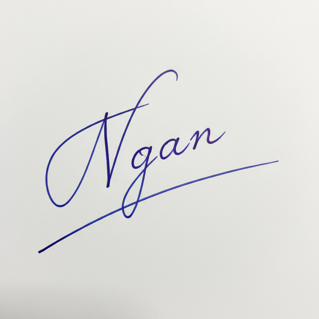 Mẫu chữ ký tên Ngân số 8