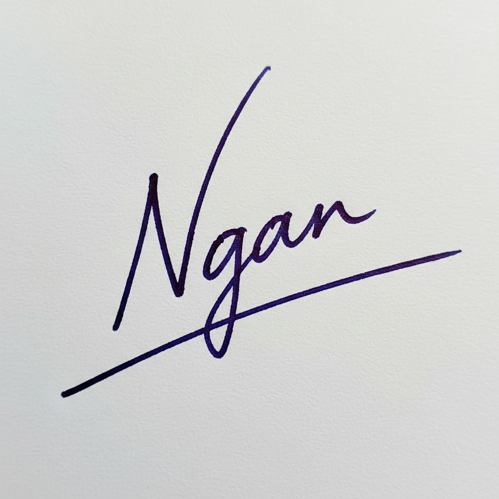 Mẫu chữ ký tên Ngân số 9