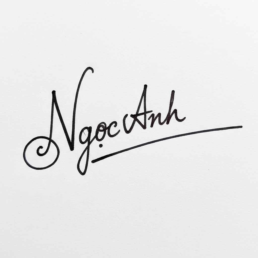 Chữ Ký Tên Ngọc Anh Đẹp: Khám Phá Nghệ Thuật & Phong Thủy Vận Mệnh Mẫu chữ ký tên Ngọc Anh số 2