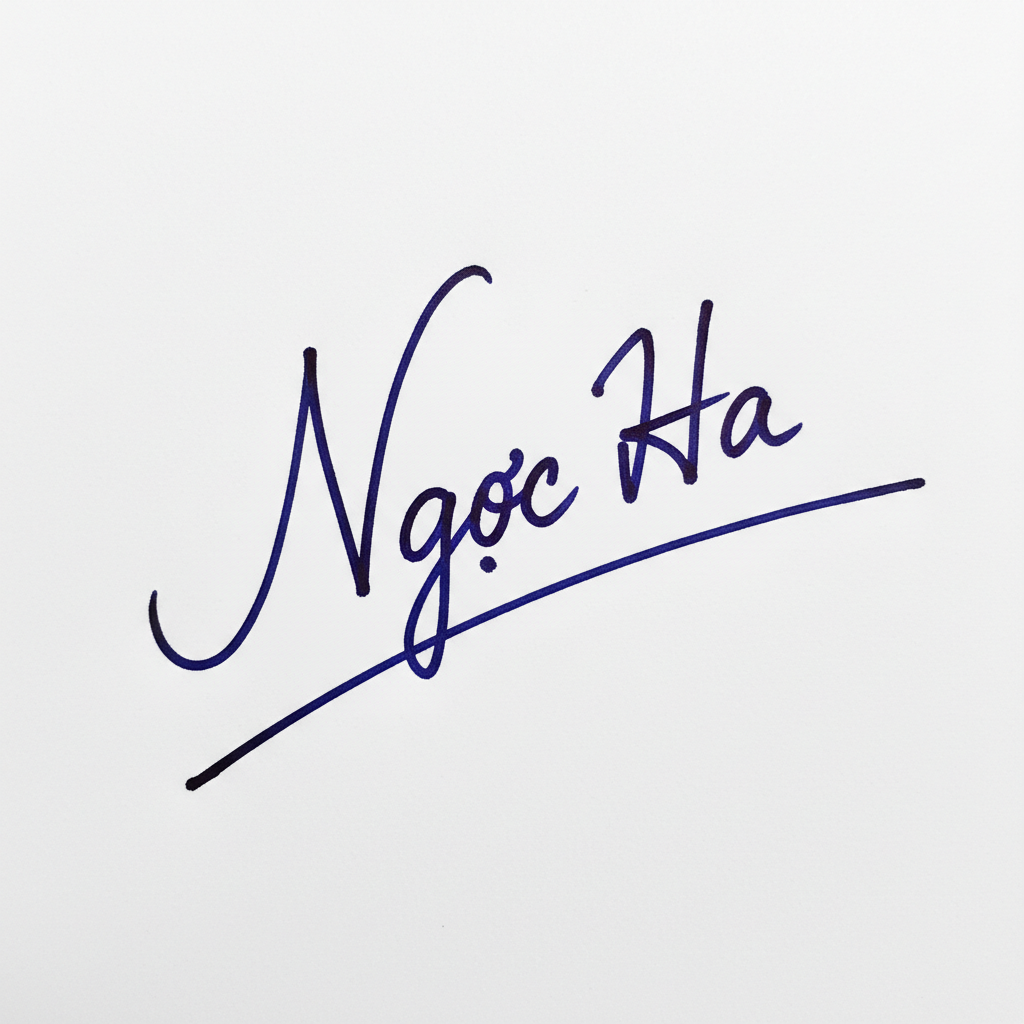 Mẫu chữ ký tên Ngọc Hà số 1