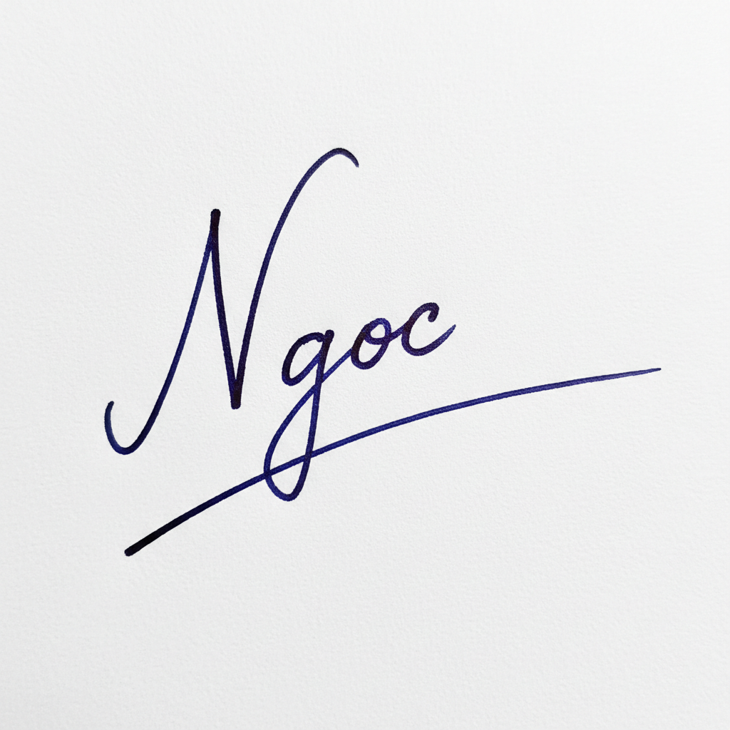 Mẫu chữ ký tên Ngọc số 1