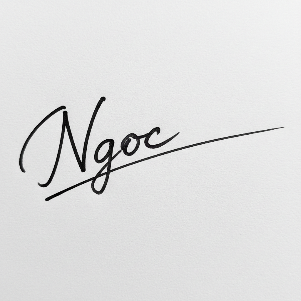 Chữ Ký Mẫu Tên Ngọc: Bí Quyết Tạo Nét Chữ Vàng, Đón Tài Lộc Mẫu chữ ký tên Ngọc số 10