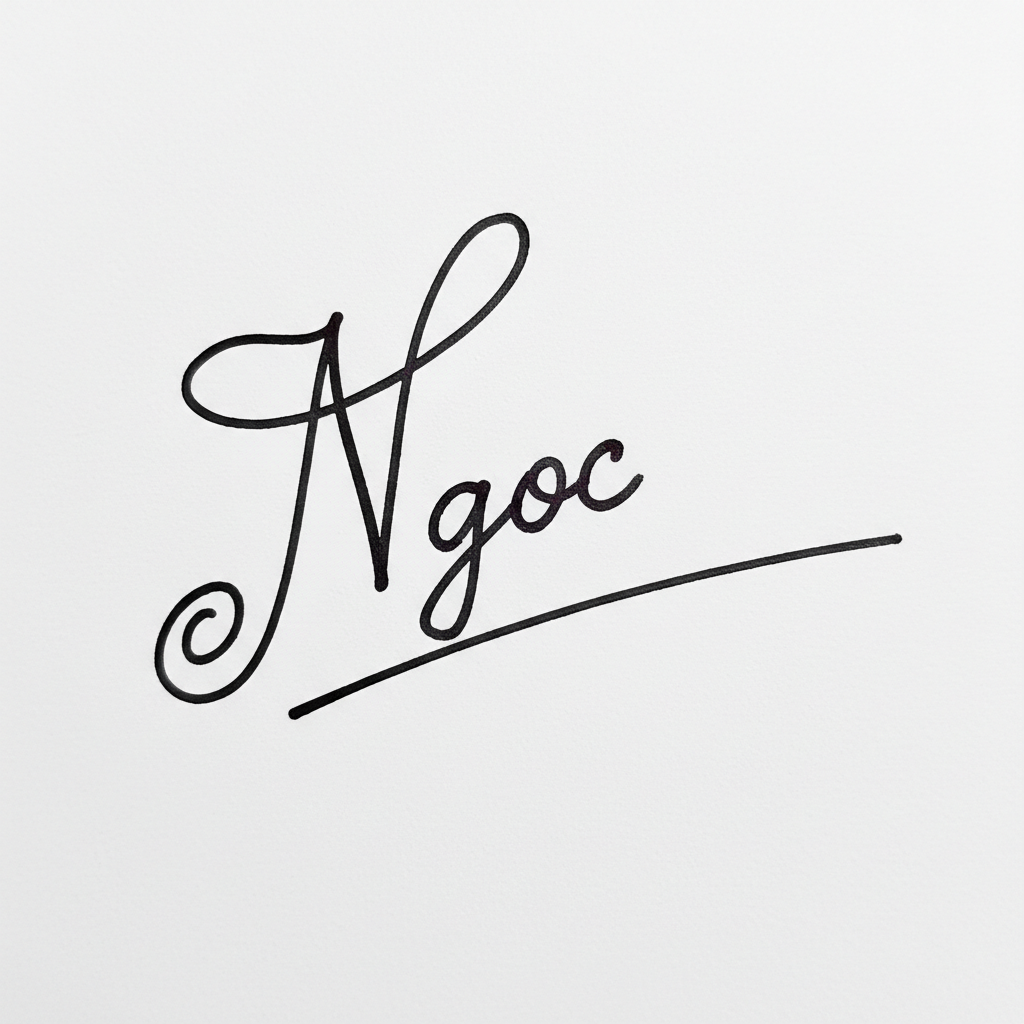 Chữ Ký Mẫu Tên Ngọc: Bí Quyết Tạo Nét Chữ Vàng, Đón Tài Lộc Mẫu chữ ký tên Ngọc số 2