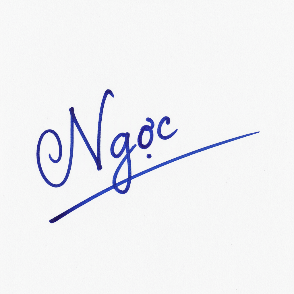 Chữ Ký Mẫu Tên Ngọc: Bí Quyết Tạo Nét Chữ Vàng, Đón Tài Lộc Mẫu chữ ký tên Ngọc số 3