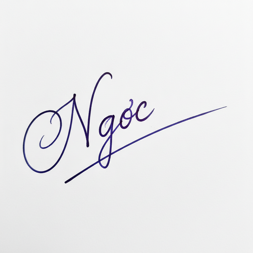 Chữ Ký Mẫu Tên Ngọc: Bí Quyết Tạo Nét Chữ Vàng, Đón Tài Lộc Mẫu chữ ký tên Ngọc số 4