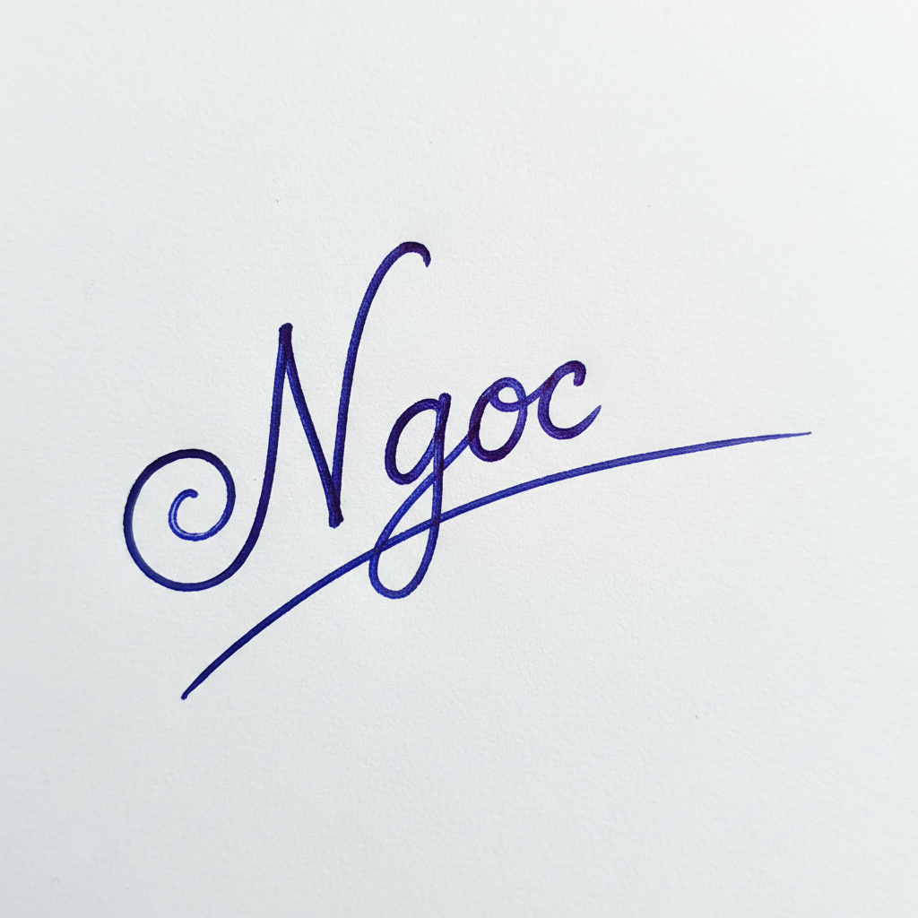 Mẫu chữ ký tên Ngọc số 6