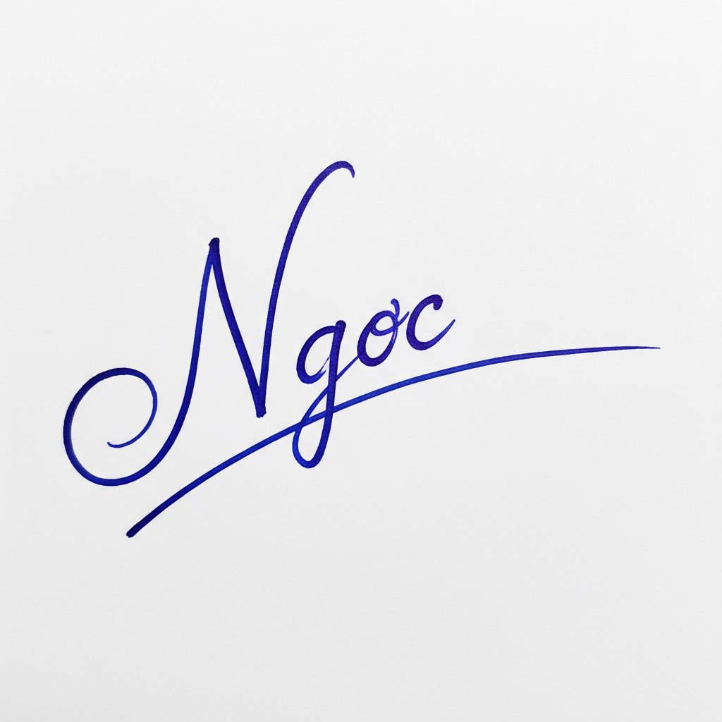 Chữ Ký Mẫu Tên Ngọc: Bí Quyết Tạo Nét Chữ Vàng, Đón Tài Lộc Mẫu chữ ký tên Ngọc số 6