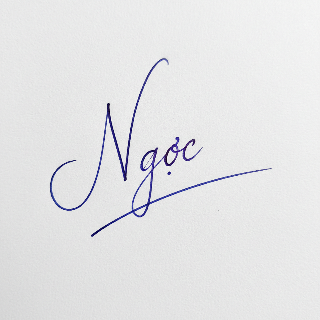 Mẫu chữ ký tên Ngọc số 8