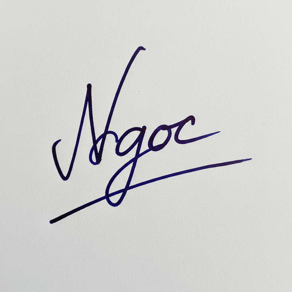 Mẫu chữ ký tên Ngọc số 9
