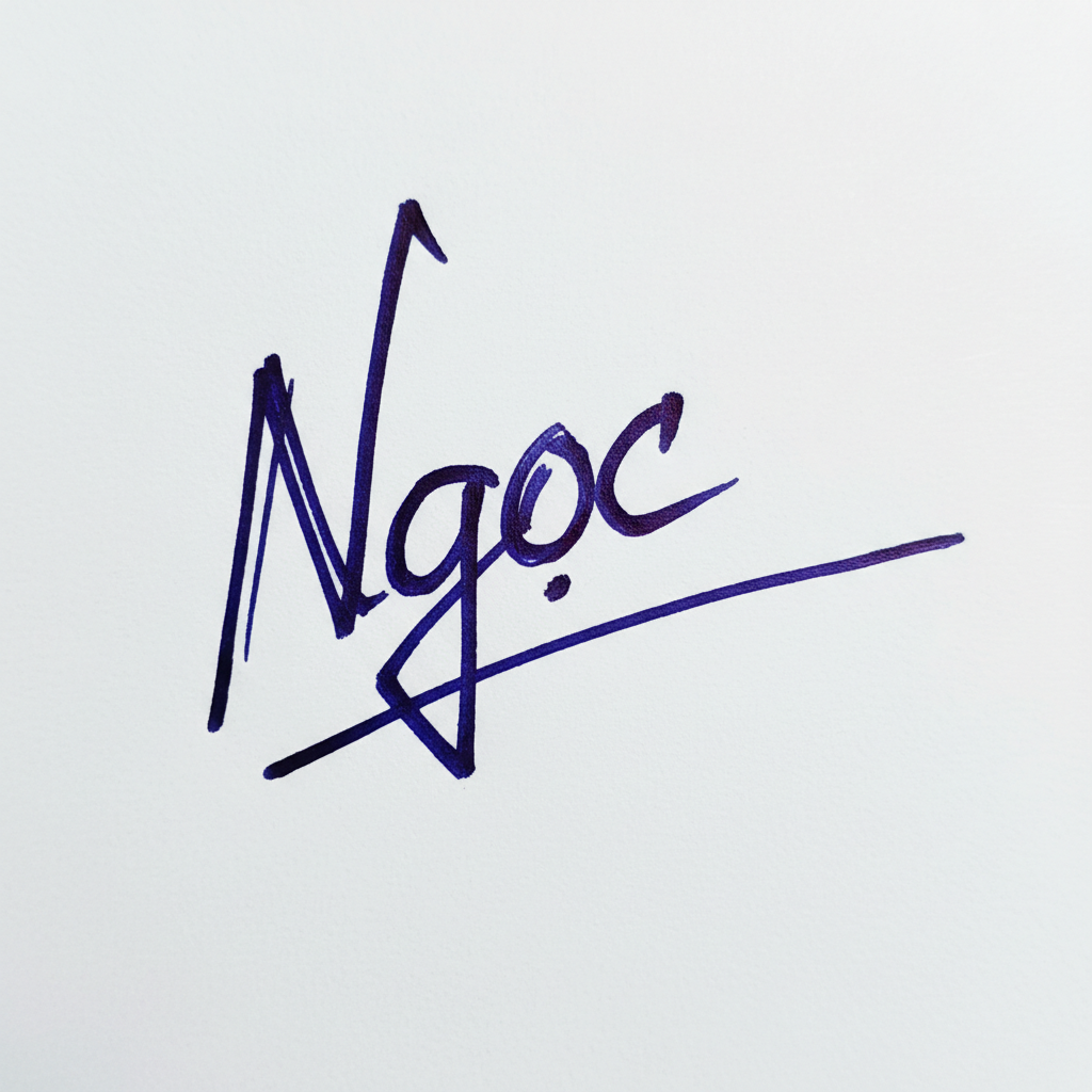 Chữ Ký Mẫu Tên Ngọc: Bí Quyết Tạo Nét Chữ Vàng, Đón Tài Lộc Mẫu chữ ký tên Ngọc số 9