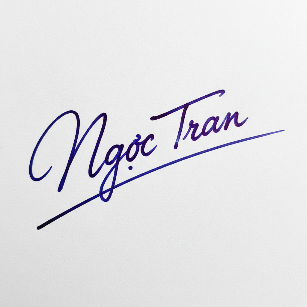Mẫu chữ ký tên Ngọc Trân số 3