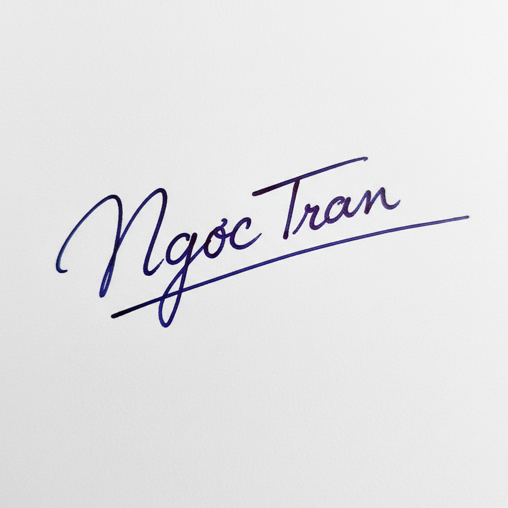 Mẫu chữ ký tên Ngọc Trân số 4