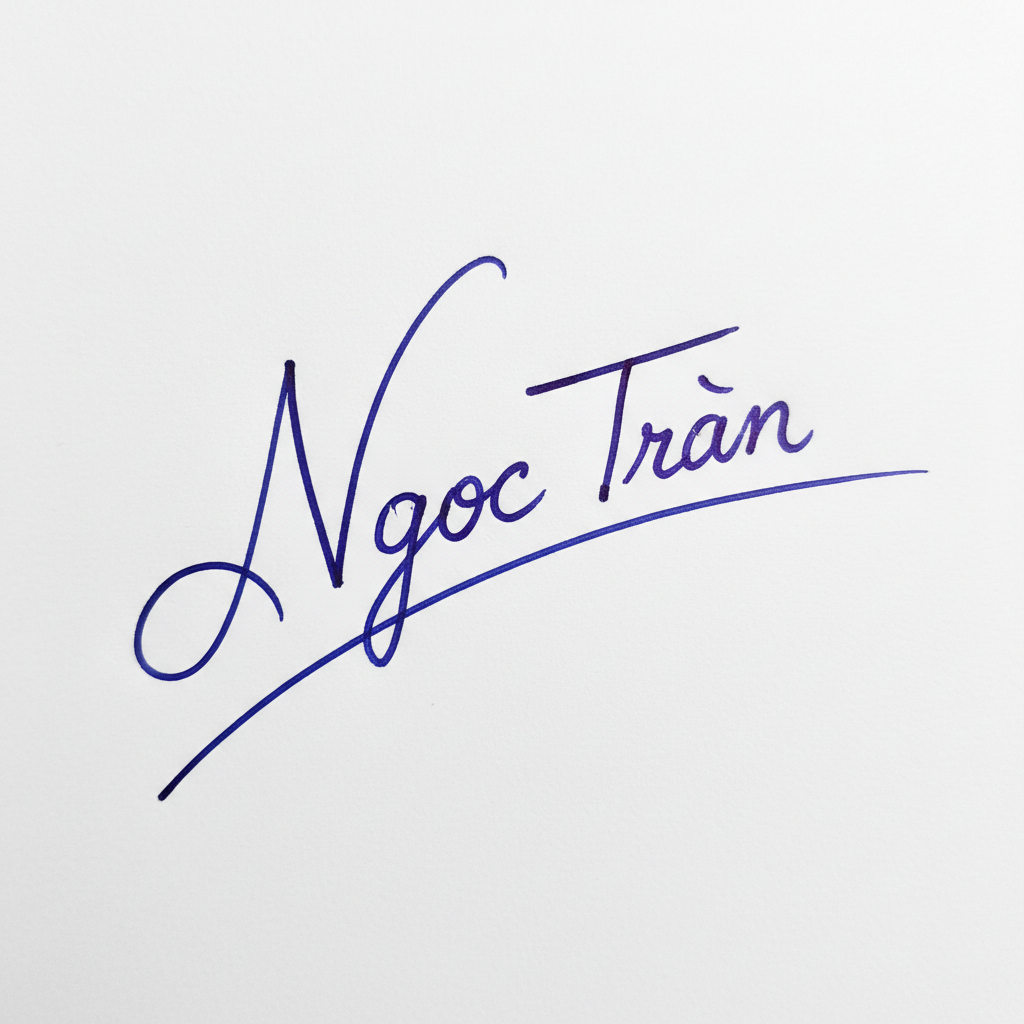 Mẫu chữ ký tên Ngọc Trân số 6