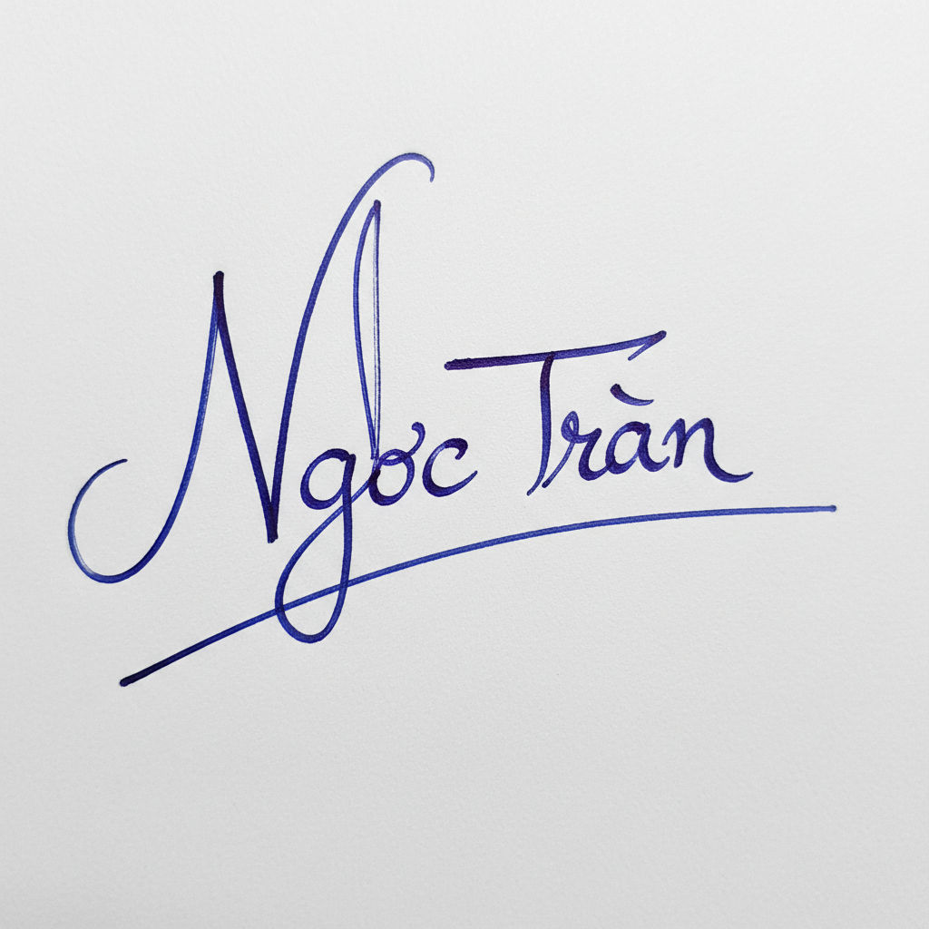 Mẫu chữ ký tên Ngọc Trân số 8