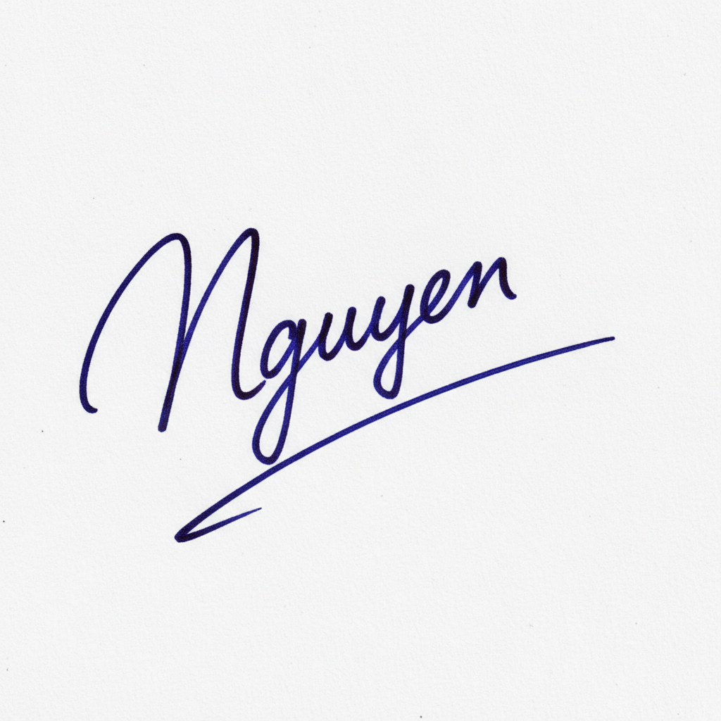 Mẫu chữ ký tên Nguyên số 1