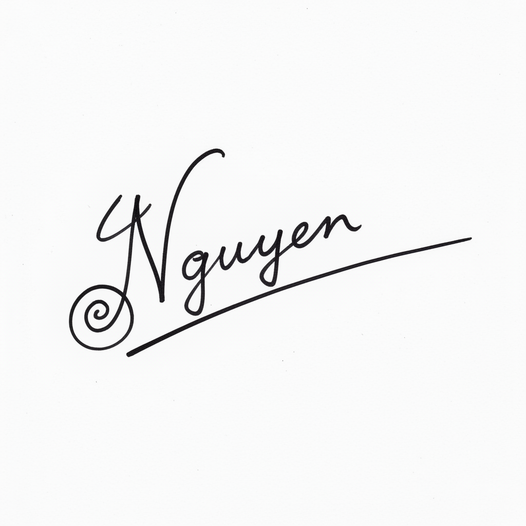 Mẫu chữ ký tên Nguyên số 2