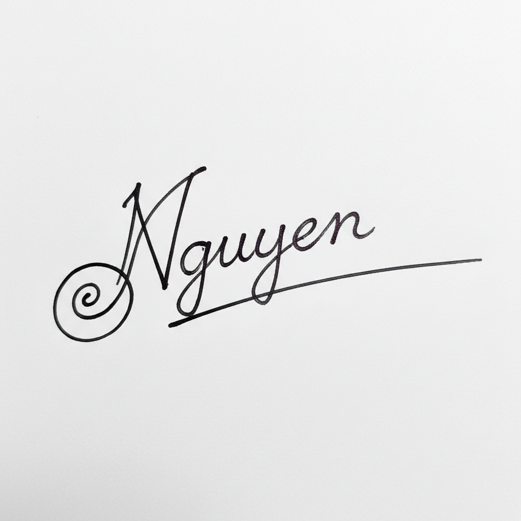 Mẫu chữ ký tên Nguyên số 2