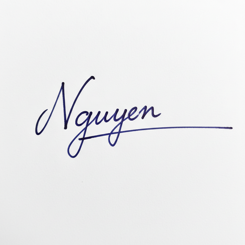 Mẫu chữ ký tên Nguyên số 4