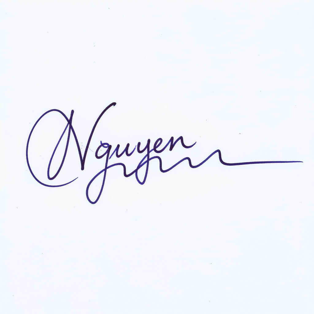 Mẫu chữ ký tên Nguyên số 4