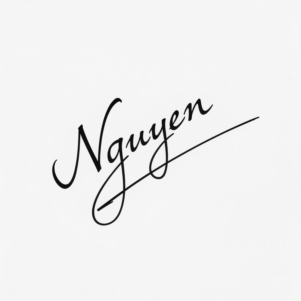 Mẫu chữ ký tên Nguyên số 5
