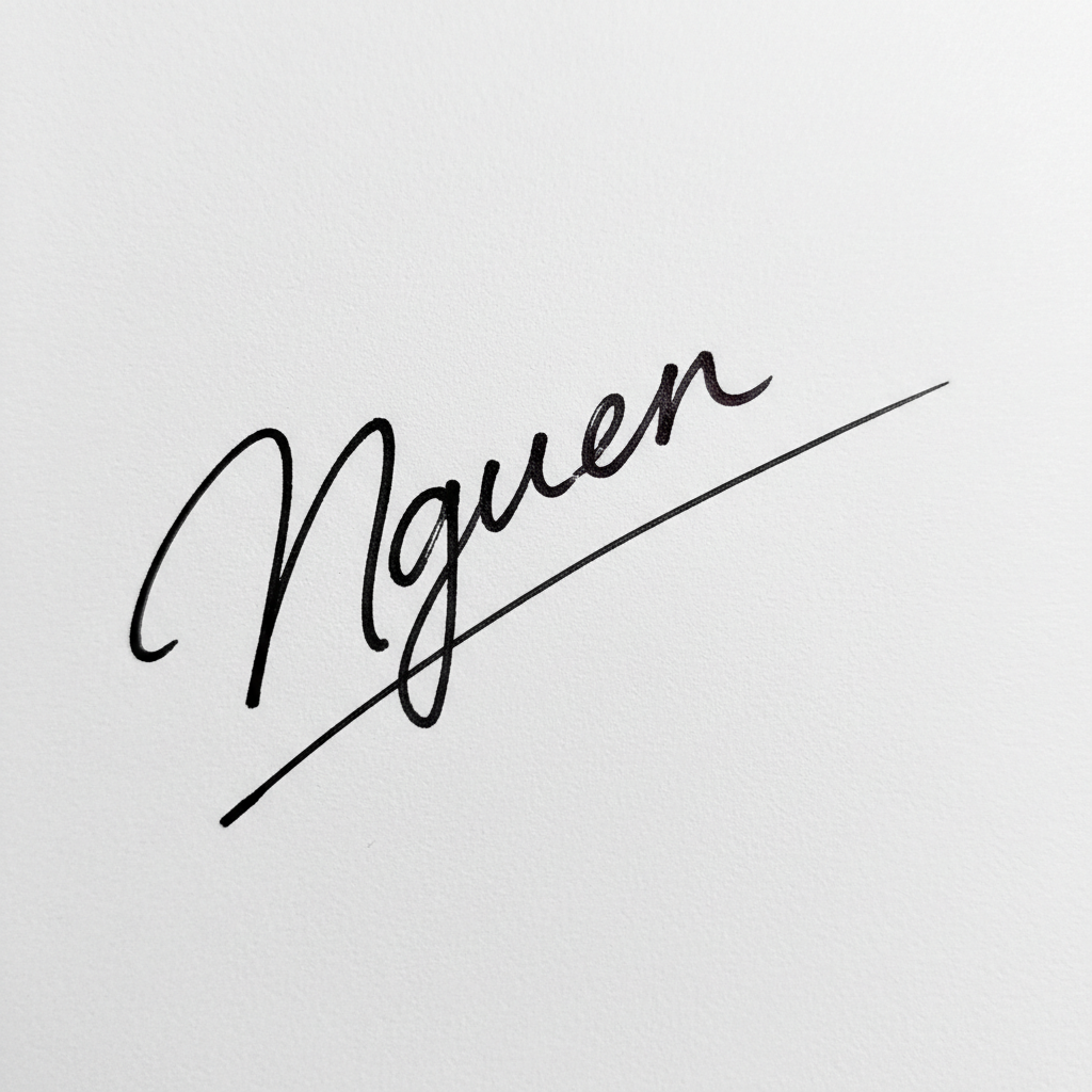 Mẫu chữ ký tên Nguyên số 5