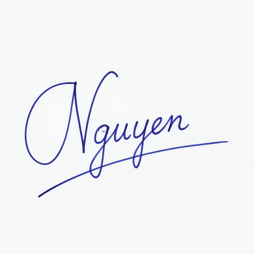 Mẫu chữ ký tên Nguyên số 6