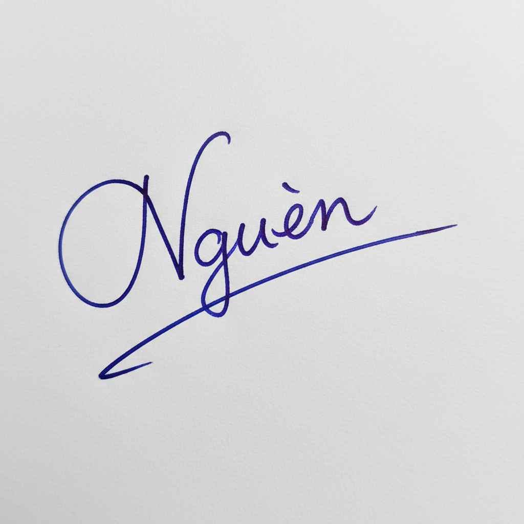 Mẫu chữ ký tên Nguyên số 6