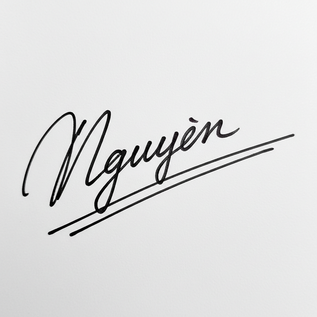 Mẫu chữ ký tên Nguyên số 7