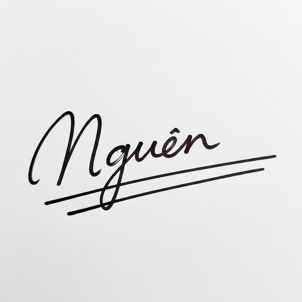 Mẫu chữ ký tên Nguyên số 7