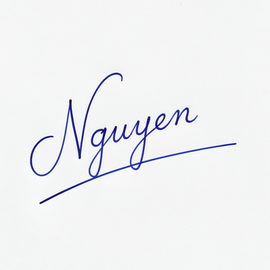 Mẫu chữ ký tên Nguyên số 8