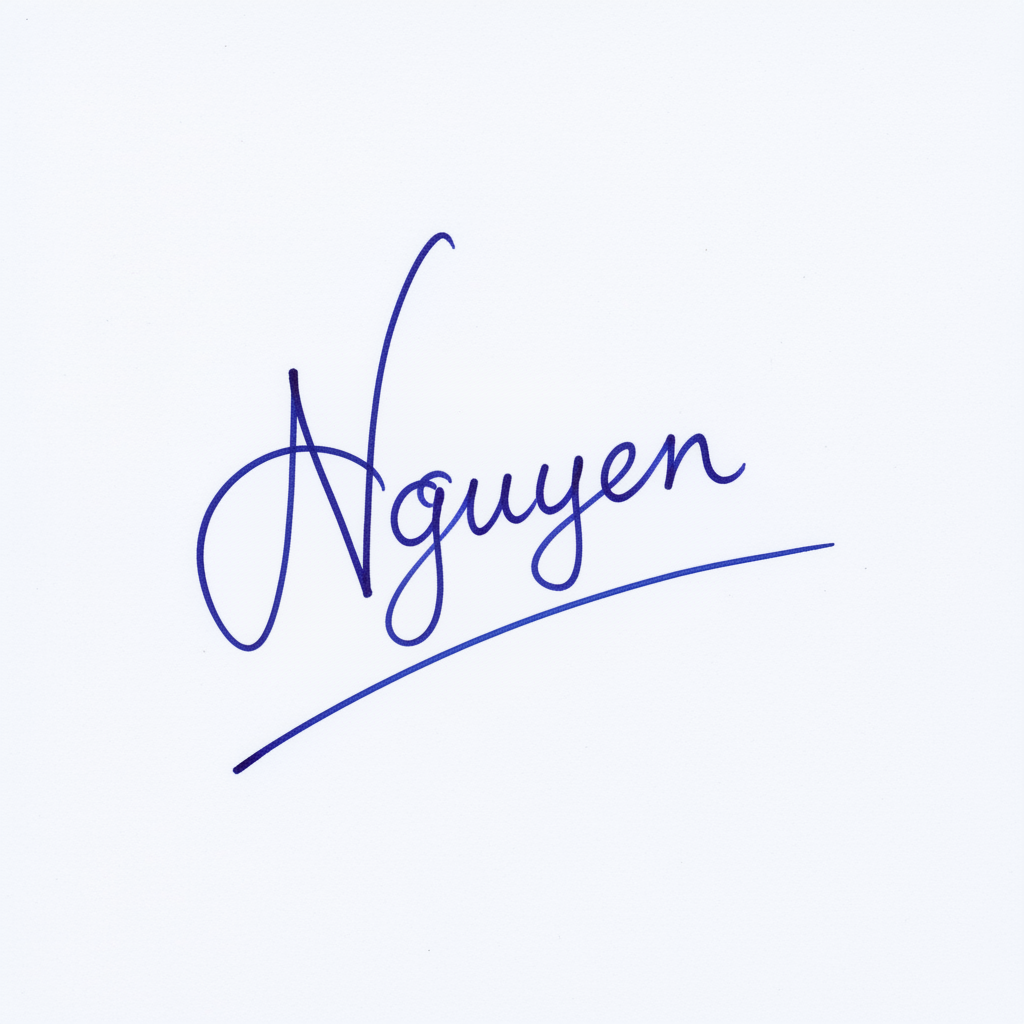 Mẫu chữ ký tên Nguyên số 8