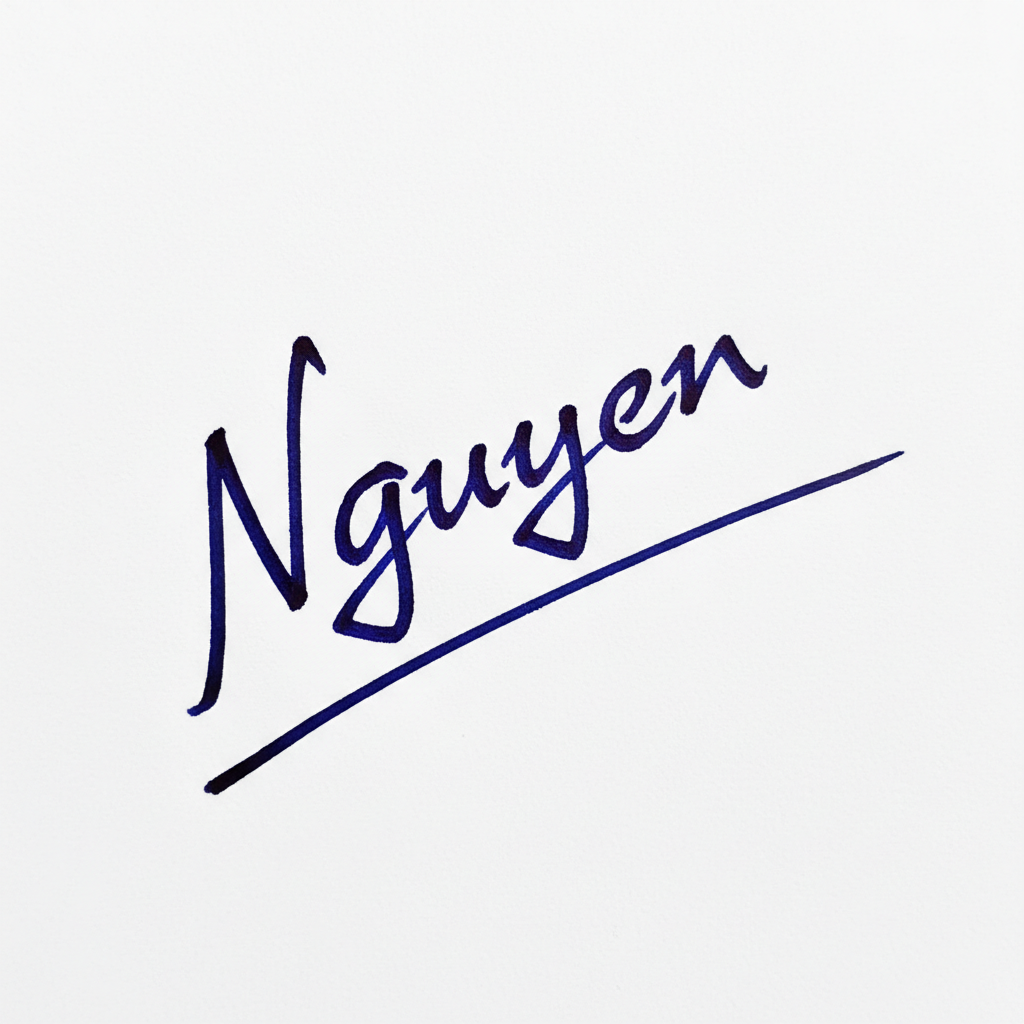 Mẫu chữ ký tên Nguyên số 9