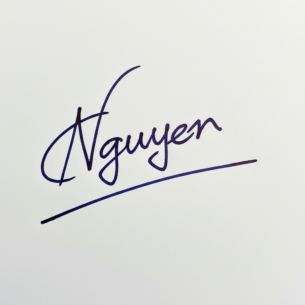 Mẫu chữ ký tên Nguyên số 9