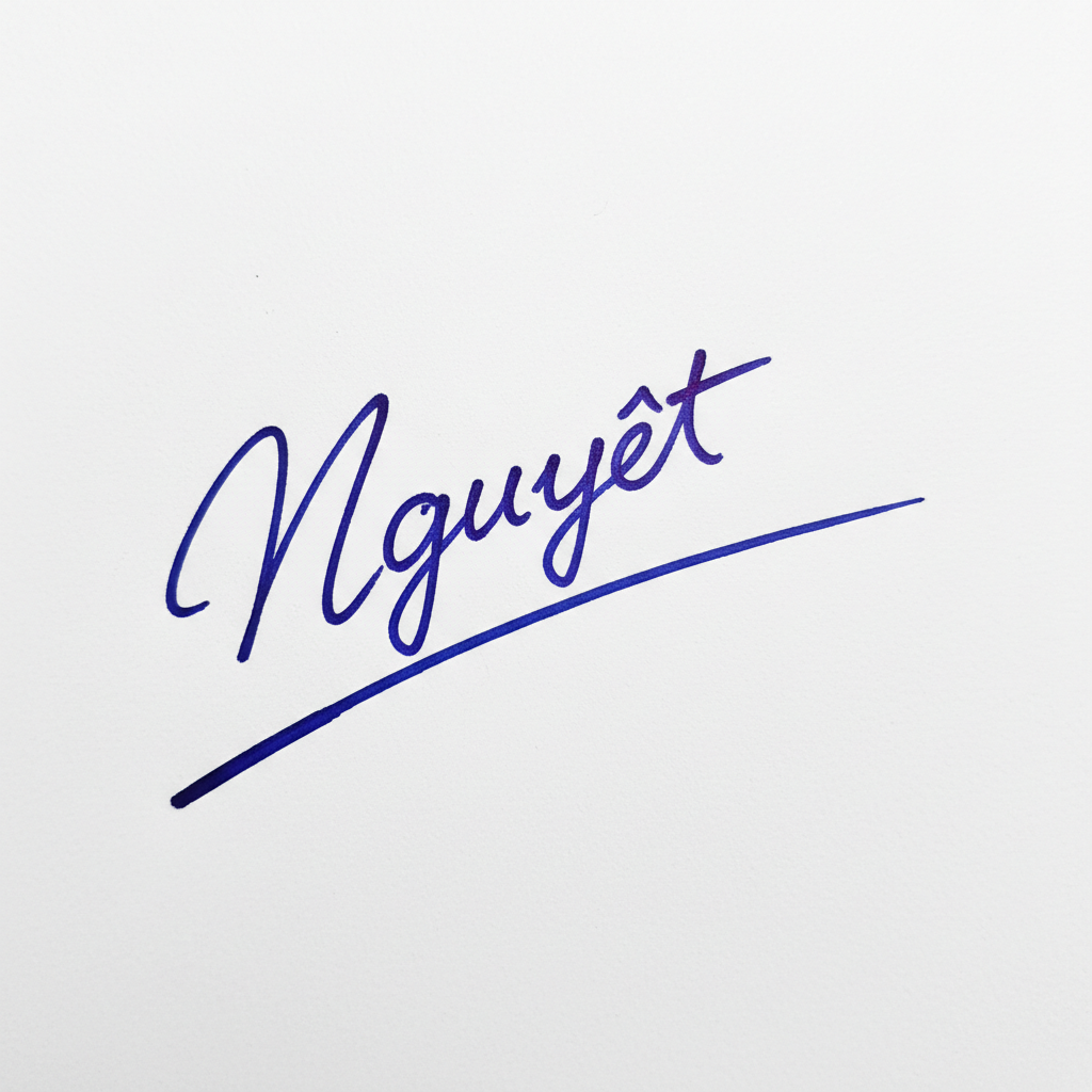 Chữ Ký Cho Tên Nguyệt: Bí Quyết Tạo Dấu Ấn Đẹp Mắt và Hút Tài Lộc Mẫu chữ ký tên Nguyệt số 3