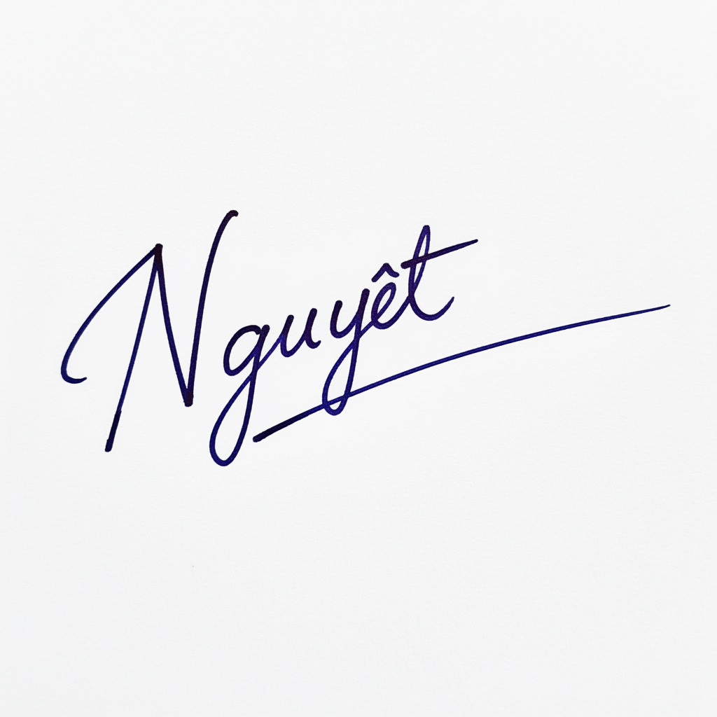 Chữ Ký Cho Tên Nguyệt: Bí Quyết Tạo Dấu Ấn Đẹp Mắt và Hút Tài Lộc Mẫu chữ ký tên Nguyệt số 4