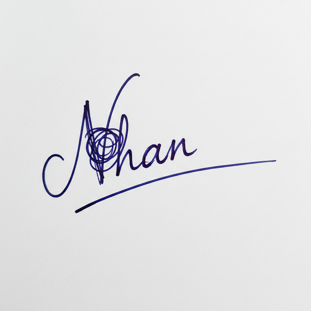 Mẫu chữ ký tên Nhân số 1