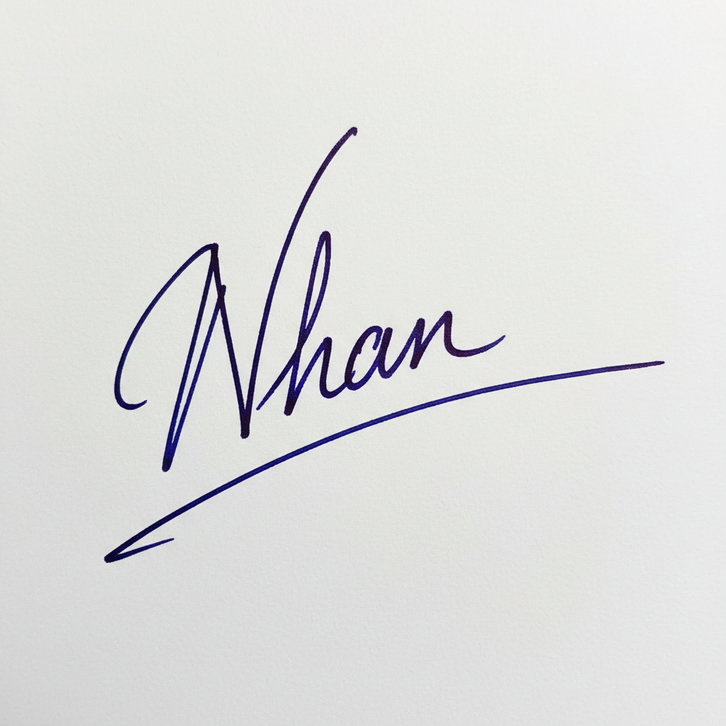 Mẫu chữ ký tên Nhân số 1