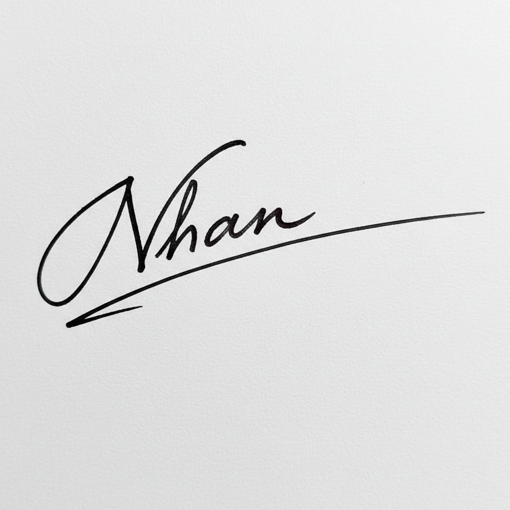 Mẫu chữ ký tên Nhân số 10