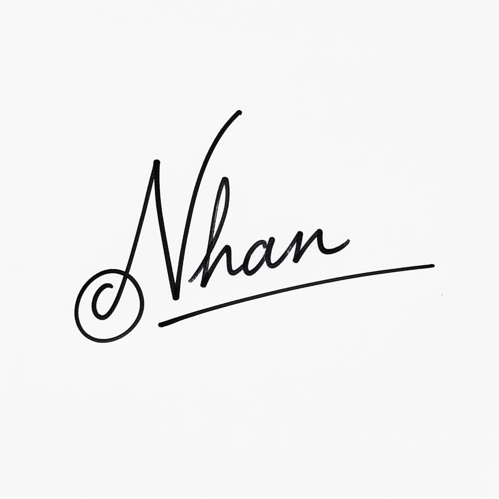 Mẫu chữ ký tên Nhân số 2