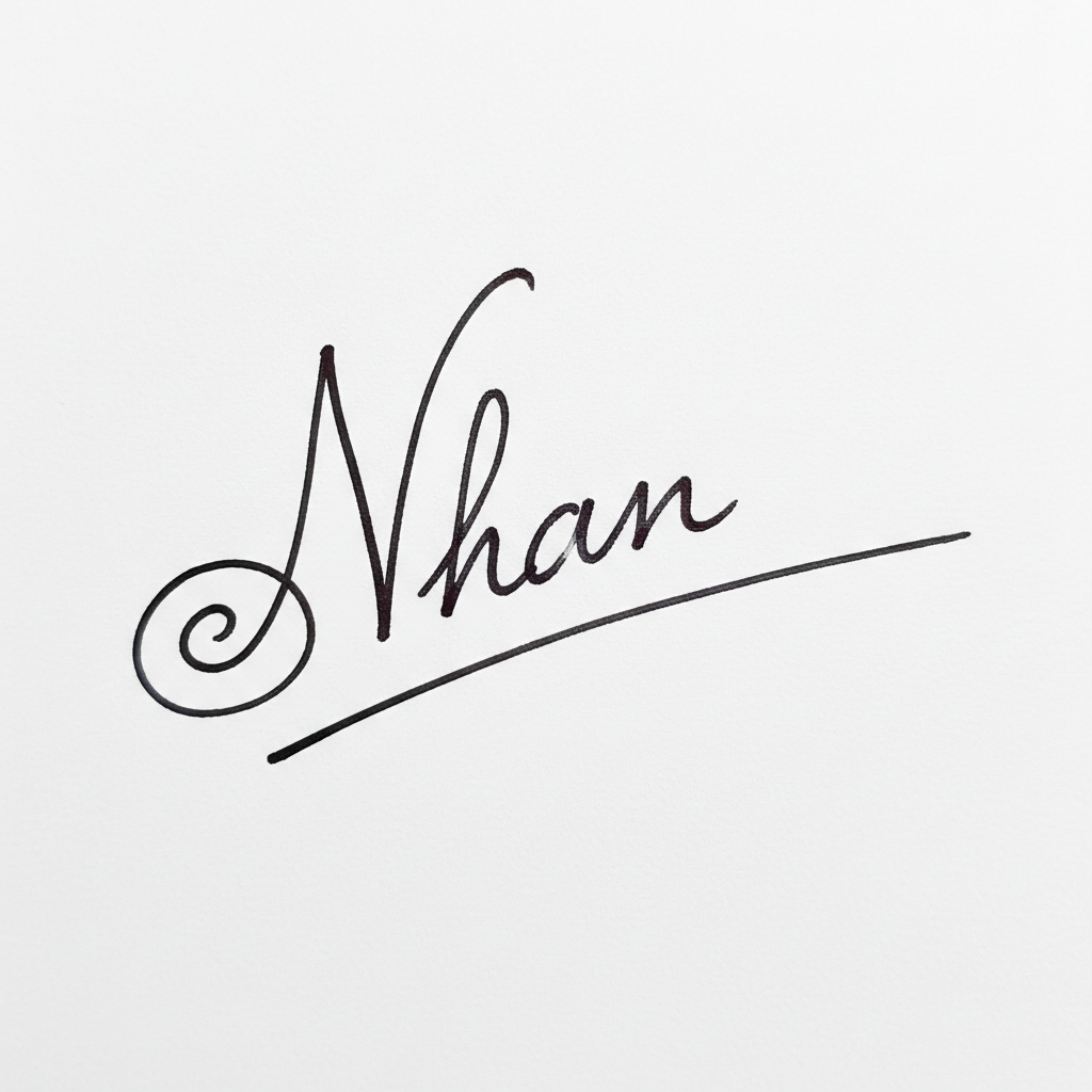 Mẫu chữ ký tên Nhân số 2