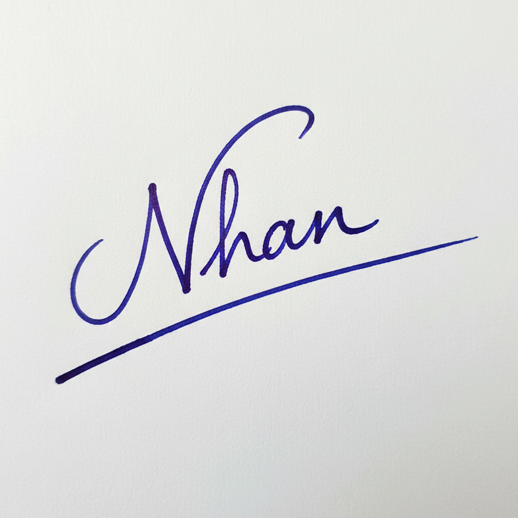 Mẫu chữ ký tên Nhân số 3