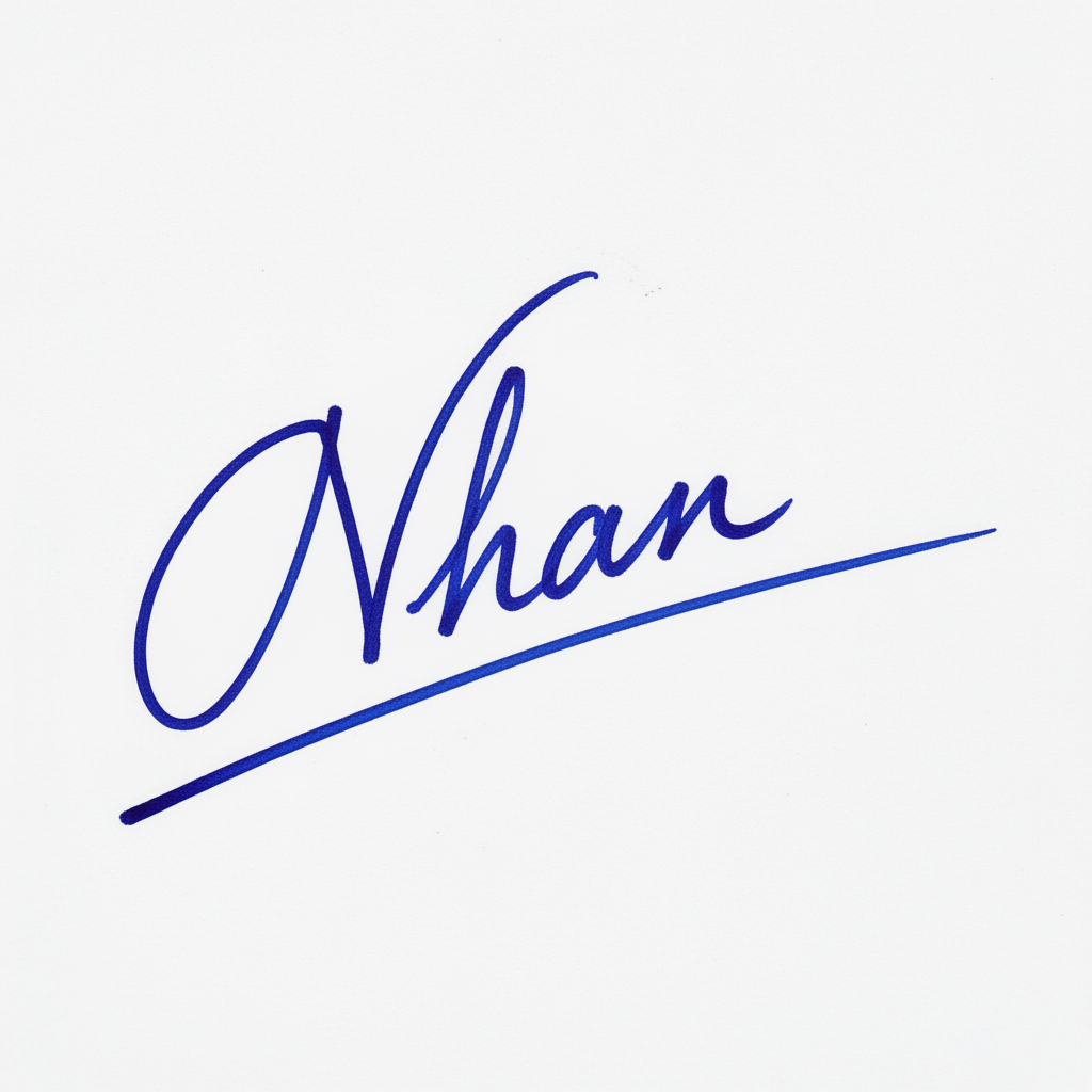 Mẫu chữ ký tên Nhân số 3