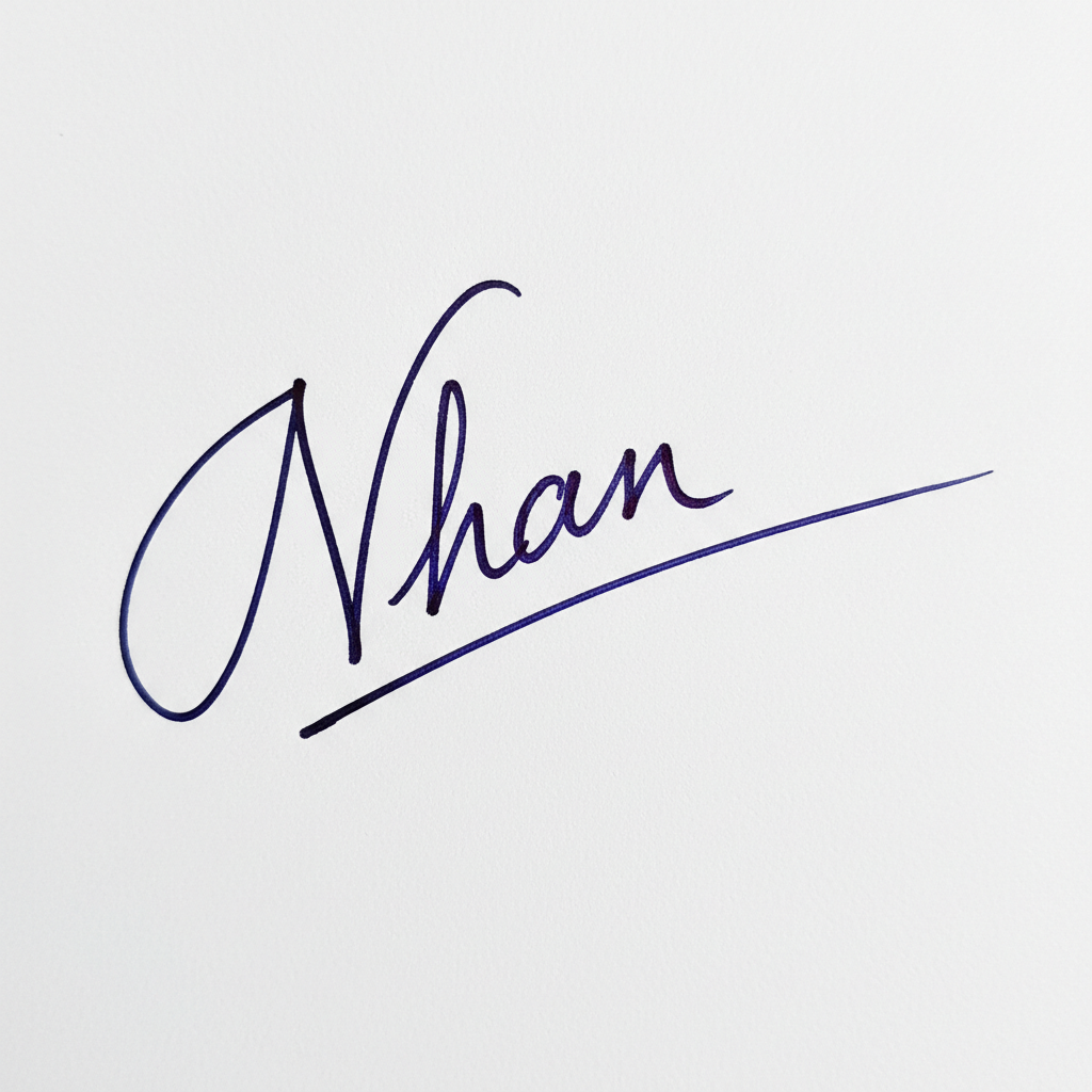 Mẫu chữ ký tên Nhân số 4