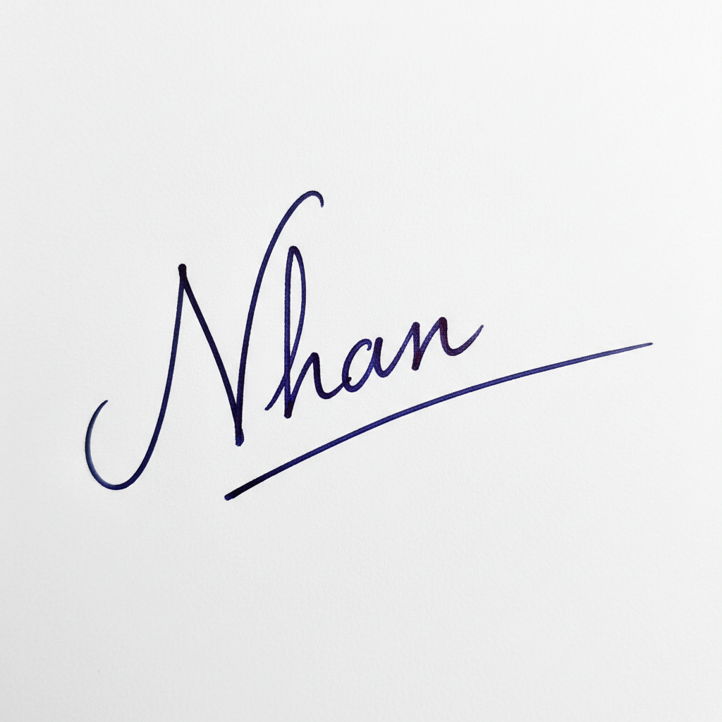 Mẫu chữ ký tên Nhân số 4