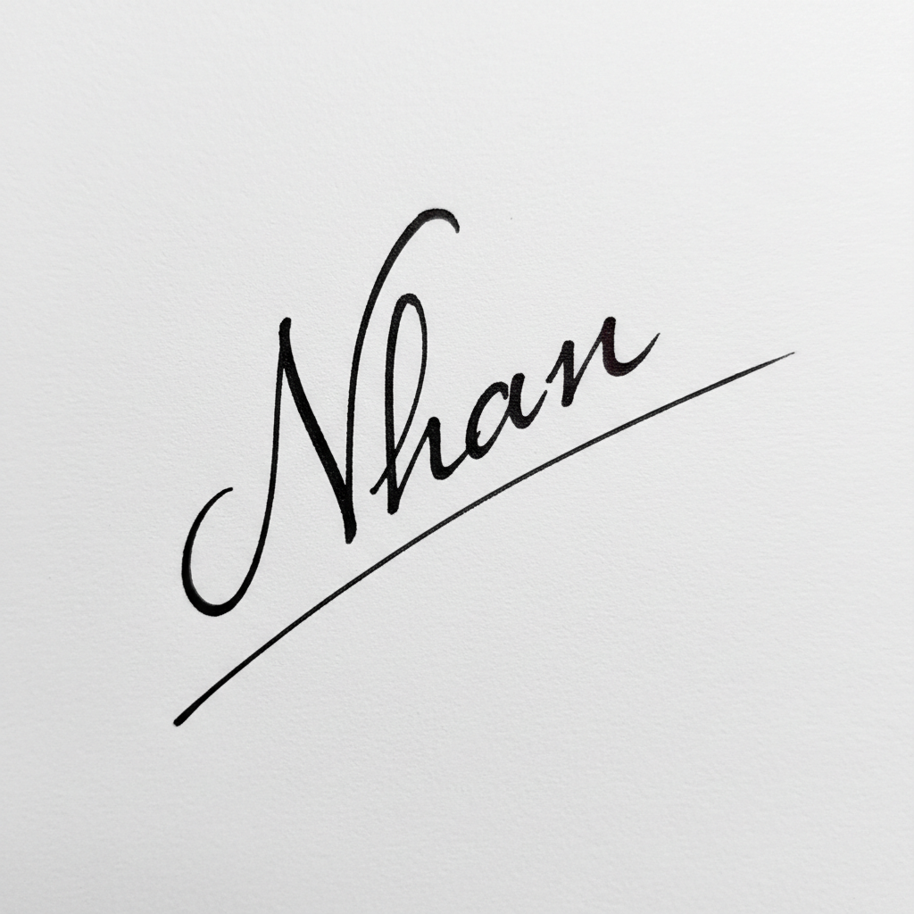 Mẫu chữ ký tên Nhân số 5