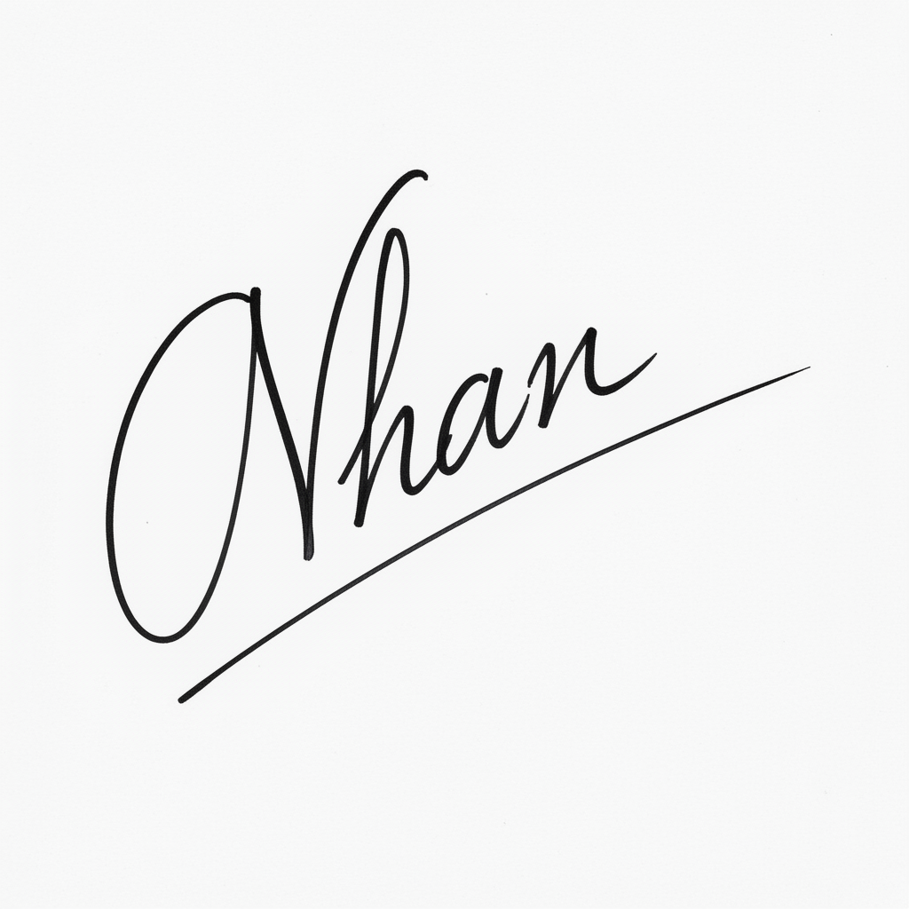 Mẫu chữ ký tên Nhân số 5